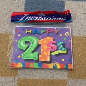 🛍️ Colorful 21st Birthday Invitations